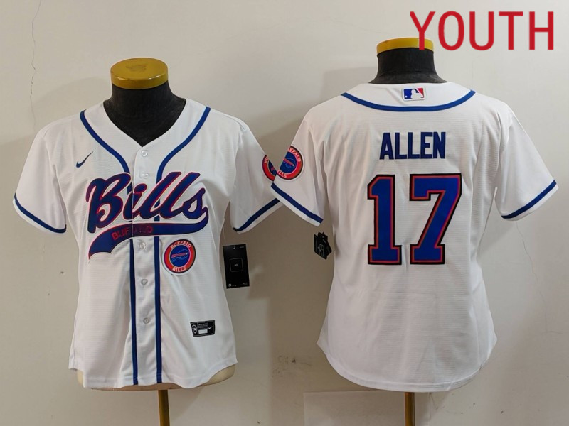 Youth Buffalo Bills #17 Allen White Joint Name 2024 Nike Limited NFL Jersey style 9122